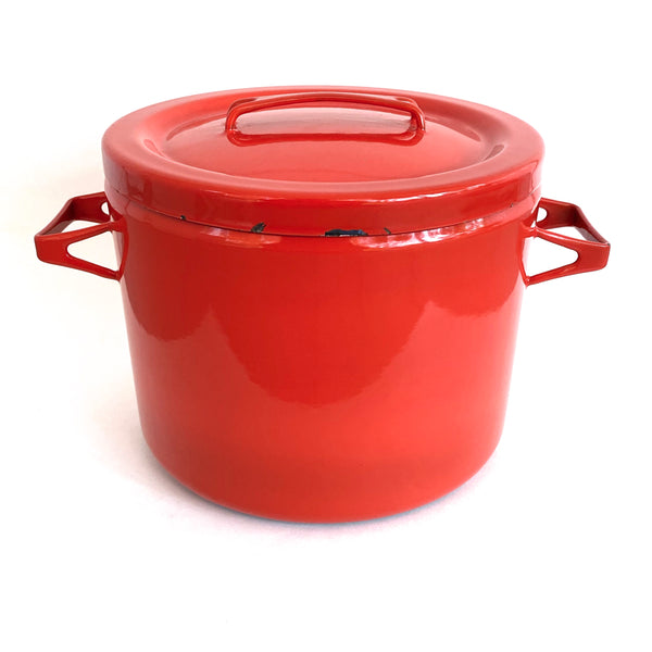 Finel enamel lidded stock pot ~ red