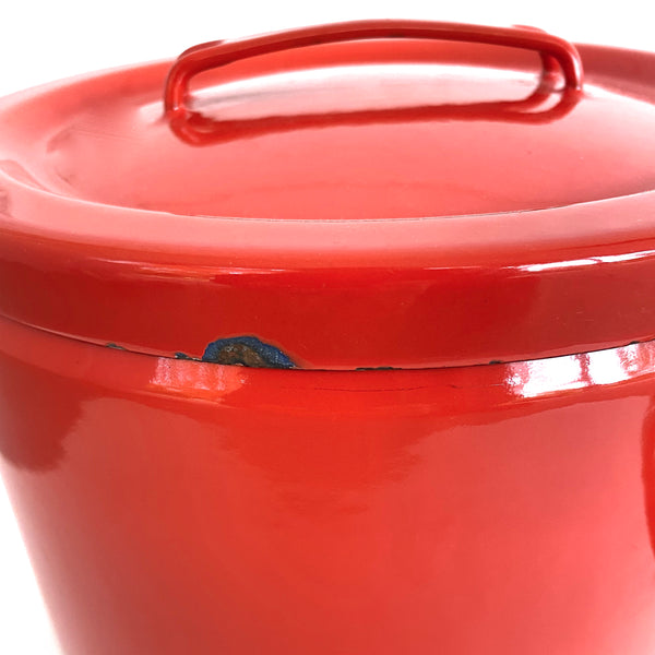 Finel enamel lidded stock pot ~ red