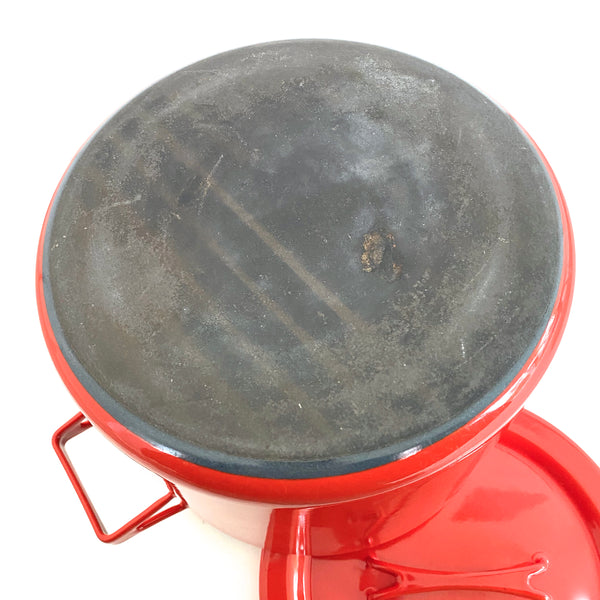 Finel enamel lidded stock pot ~ red