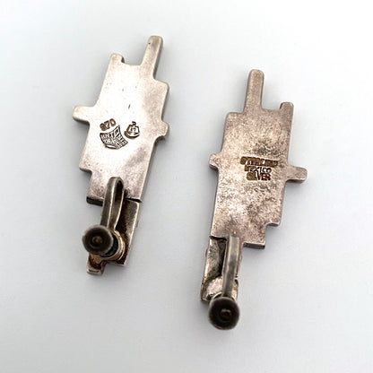 Antonio Pineda articulated silver & onyx earrings