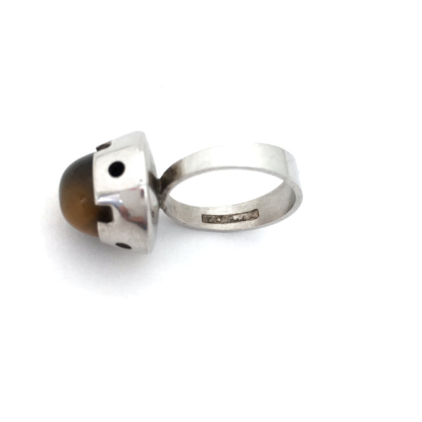 Martti Viikinniemi large tiger eye ring