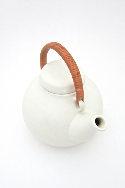 top Arabia Finland vintage Scandinavian Modern ceramic GA3 teapot by Ulla Procope 1950s in matte white