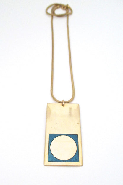 de Passille Sylvestre large turquoise enamel 'gold dot' necklace