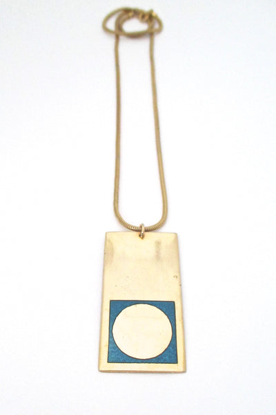 de Passille Sylvestre large turquoise enamel 'gold dot' necklace