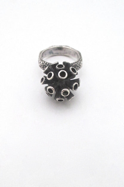 brutalist organic silver sculptural ring