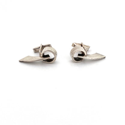 detail Sigi Pineda Mexico vintage silver cufflinks Modernist jewelry design