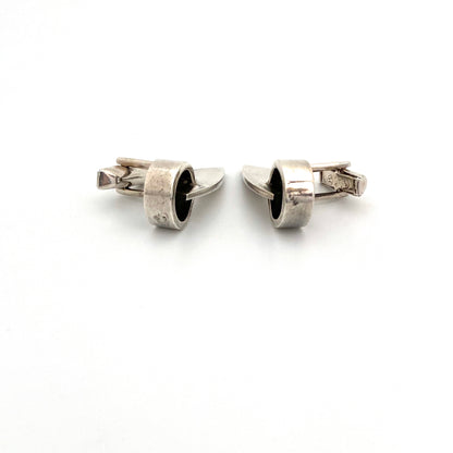 Sigi Pineda large vintage silver Modernist cufflinks