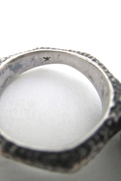 brutalist organic silver sculptural ring