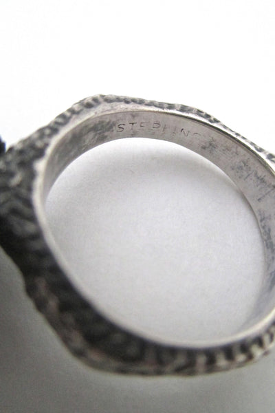 brutalist organic silver sculptural ring