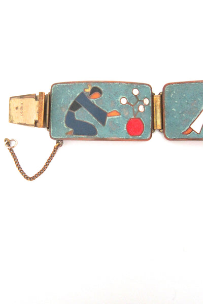 Bunge, Germany matte enamel cloisonne bracelet