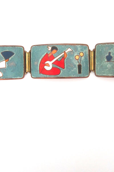 detail Bunge Germany vintage mid century matte enamel bracelet Schibensky Perli Scholtz Lammel