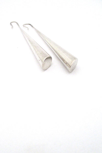 detail Marcin Zaremski Poland extra long vintage silver drop earrings