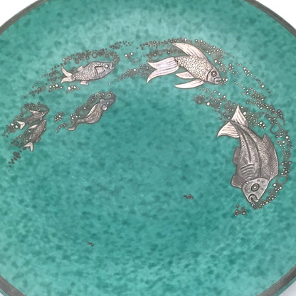 detail Gustavsberg Sweden large vintage ceramic Argenta charger dish by Wilhelm Kage