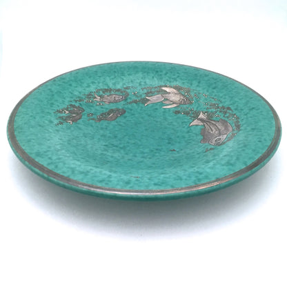 profile Gustavsberg Sweden large vintage ceramic Argenta charger dish by Wilhelm Kage
