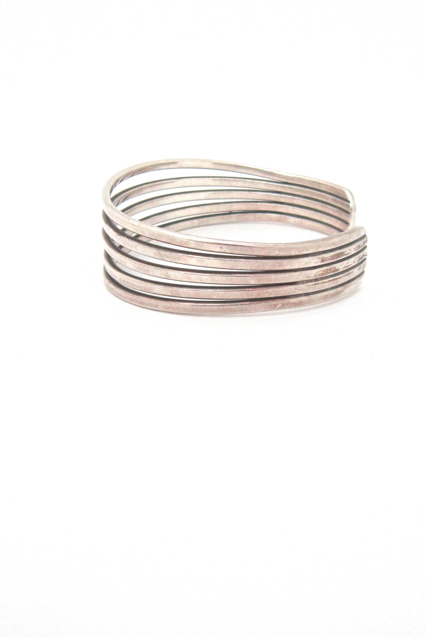 profile Anton Michelsen Denmark vintage silver cuff bracelet by Eigil Jensen Scandinavian Modern design