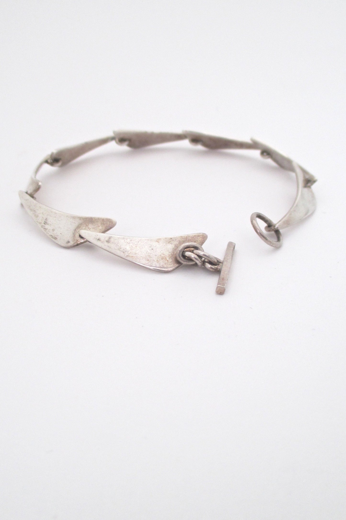 detail Niels Erik From Denmark vintage mid century silver link bracelet Scandinavian Modern design