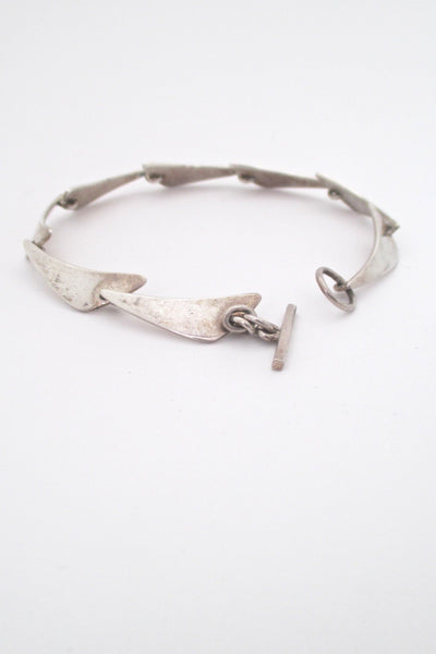 detail Niels Erik From Denmark vintage mid century silver link bracelet Scandinavian Modern design