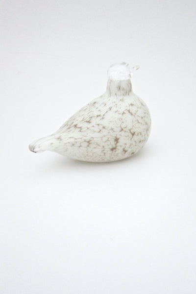 detail Oiva Toikka Nuutajarvi Finland glass bird white willow grouse sculpture 