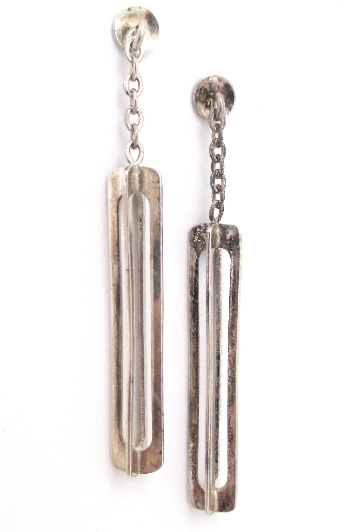 Elis Kauppi for Kupittaan Kulta Finland vintage modernist silver kinetic pendant necklace & earrings set