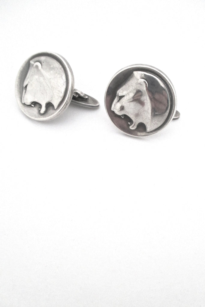 Georg Jensen large Panther cufflinks #76 – Samantha Howard Vintage