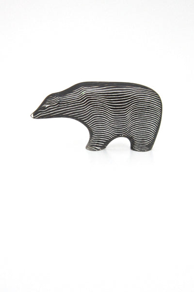 profile Abraham Palatnik Brazil vintage lucite op art bear animal sculpture mid century modern