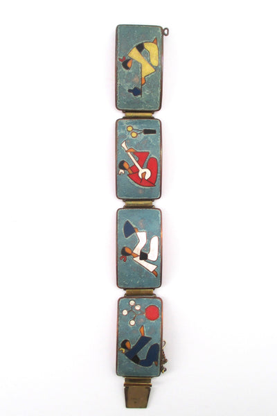 Bunge Germany vintage mid century matte enamel bracelet Schibensky Perli Scholtz Lammel