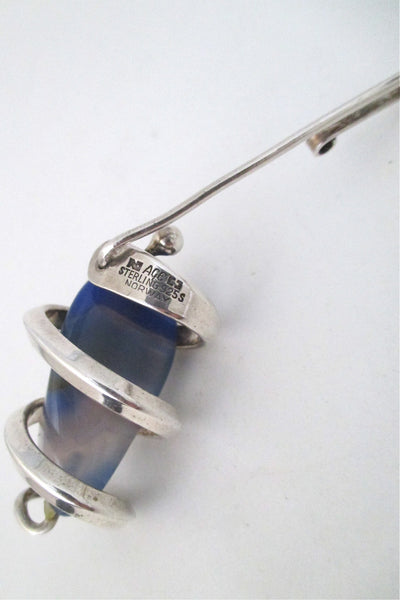 Anna Greta Eker blue banded agate necklace