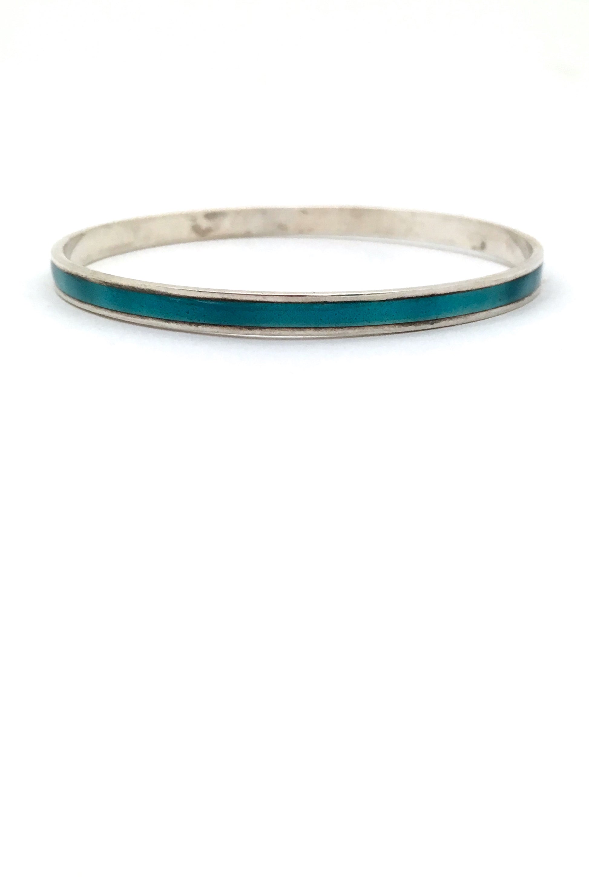 detail David Andersen Norway vintage sterling silver enamel bangle bracelet Scandinavian Modern design jewelry