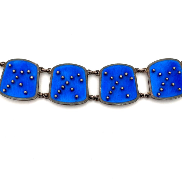 detail Knut Andreas Rasmussen Norway vintage silver guilloche enamel bracelet Scandinavian Modernist jewelry design