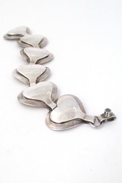 Georg Jensen Denmark vintage sterling silver heart link bracelet