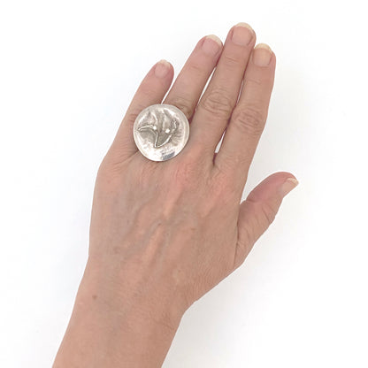 scale Lapponia Finland vintage Space Silver series Dance of the Galaxy large silver ring Bjorn Weckstrom 1969