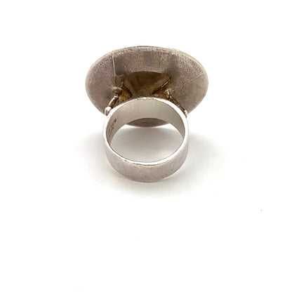 Lapponia Space Silver 'Galactic Dance' large silver ring ~ Bjorn Weckstrom 1969