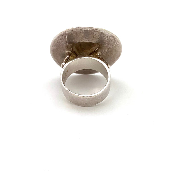Lapponia Space Silver 'Galactic Dance' large silver ring ~ Bjorn Weckstrom 1969