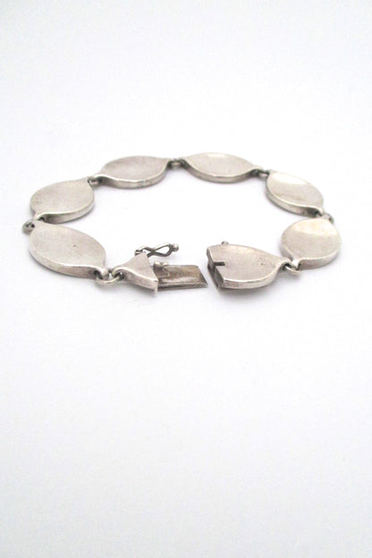 closure Georg Jensen Denmark vintage silver heavy link bracelet 171 by Flemming Eskildsen Scandinavian Modernist design