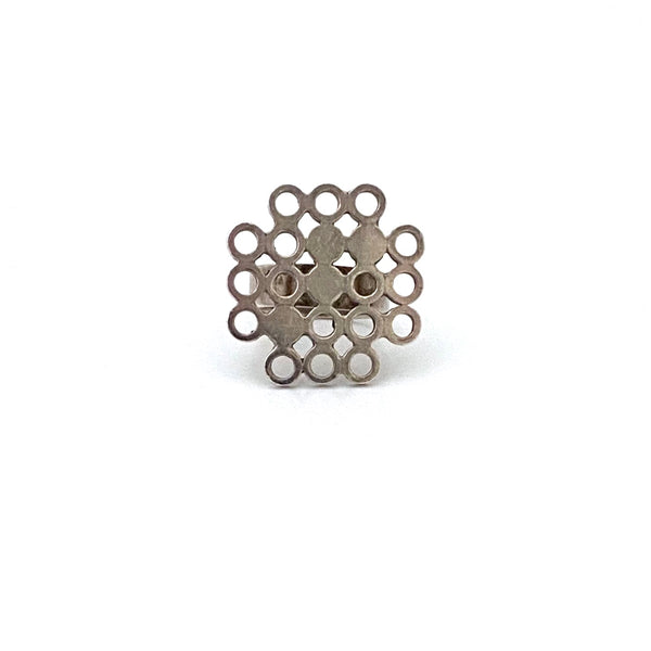 detail aarikka Finland vintage silver large ring 1964 Scandinavian Modernist jewelry design