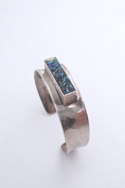 Arne Johansen silver & abalone cuff bracelet