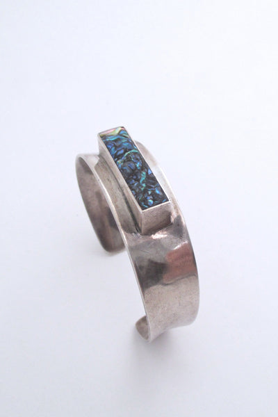 Arne Johansen silver & abalone cuff bracelet