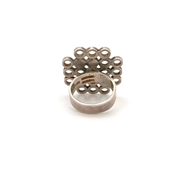 aarikka vintage silver circles ring ~ 1964