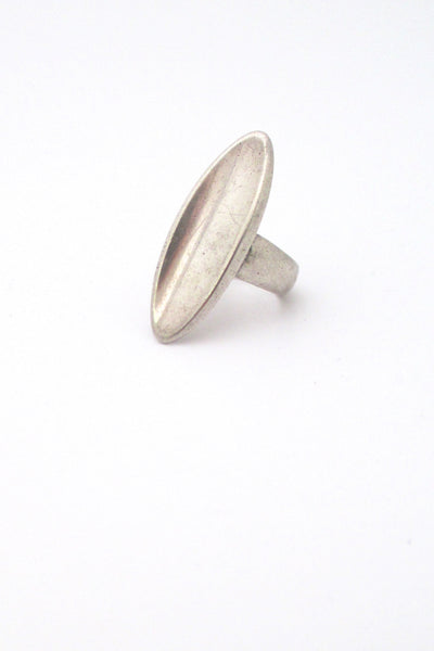Hans Hansen Denmark vintage heavy silver Scandinavian Modernist large oval ring