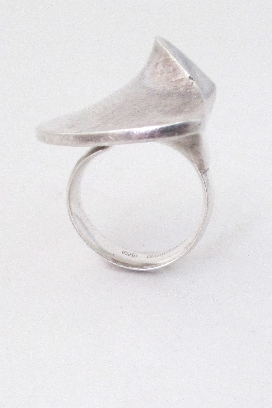 Matti Hyvarinen Finland vintage Scandinavian modernist large sterling silver textured swirl ring
