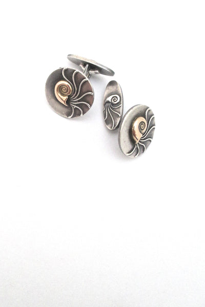 Georg Jensen 'Nautilus' cufflinks #52 - gold tops