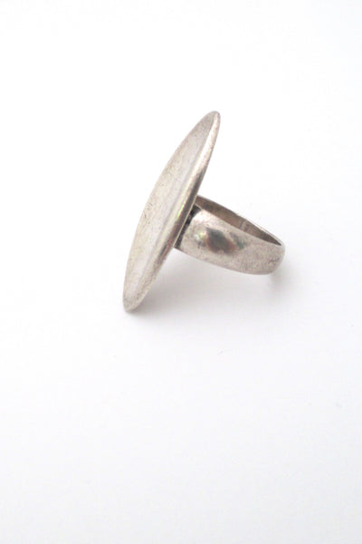 profile Hans Hansen Denmark vintage heavy silver Scandinavian Modernist large oval ring
