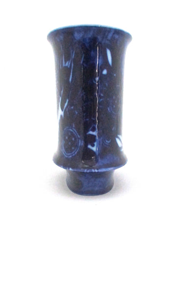 profile Rosenthal Germany vintage cobalt blue bird vase by Bjorn Wiinblad