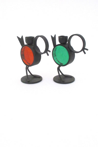 Ystad Metall bird candle holders by Gunnar Ander - pair