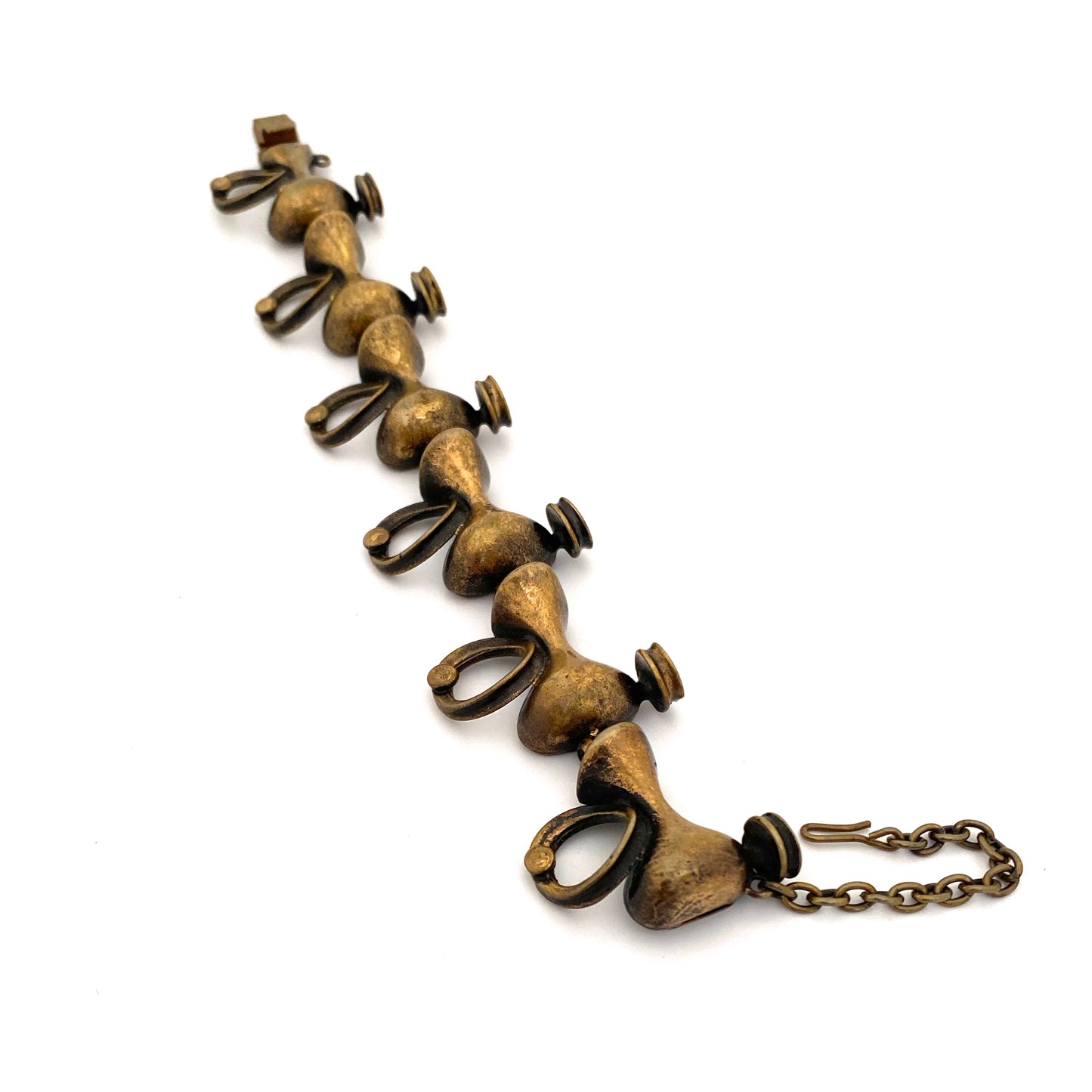 Jorma Laine sculptural bronze panel link bracelet