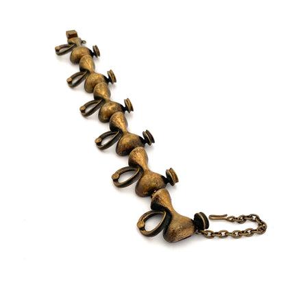 Jorma Laine sculptural bronze panel link bracelet