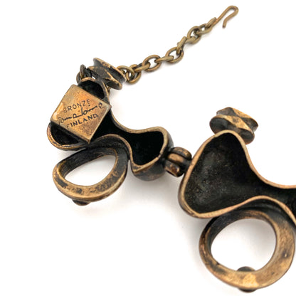 Jorma Laine sculptural bronze panel link bracelet