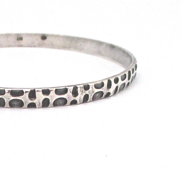 detail Rytosztuka Poland vintage Modernist silver bangle bracelet 2 mid century jewelry design