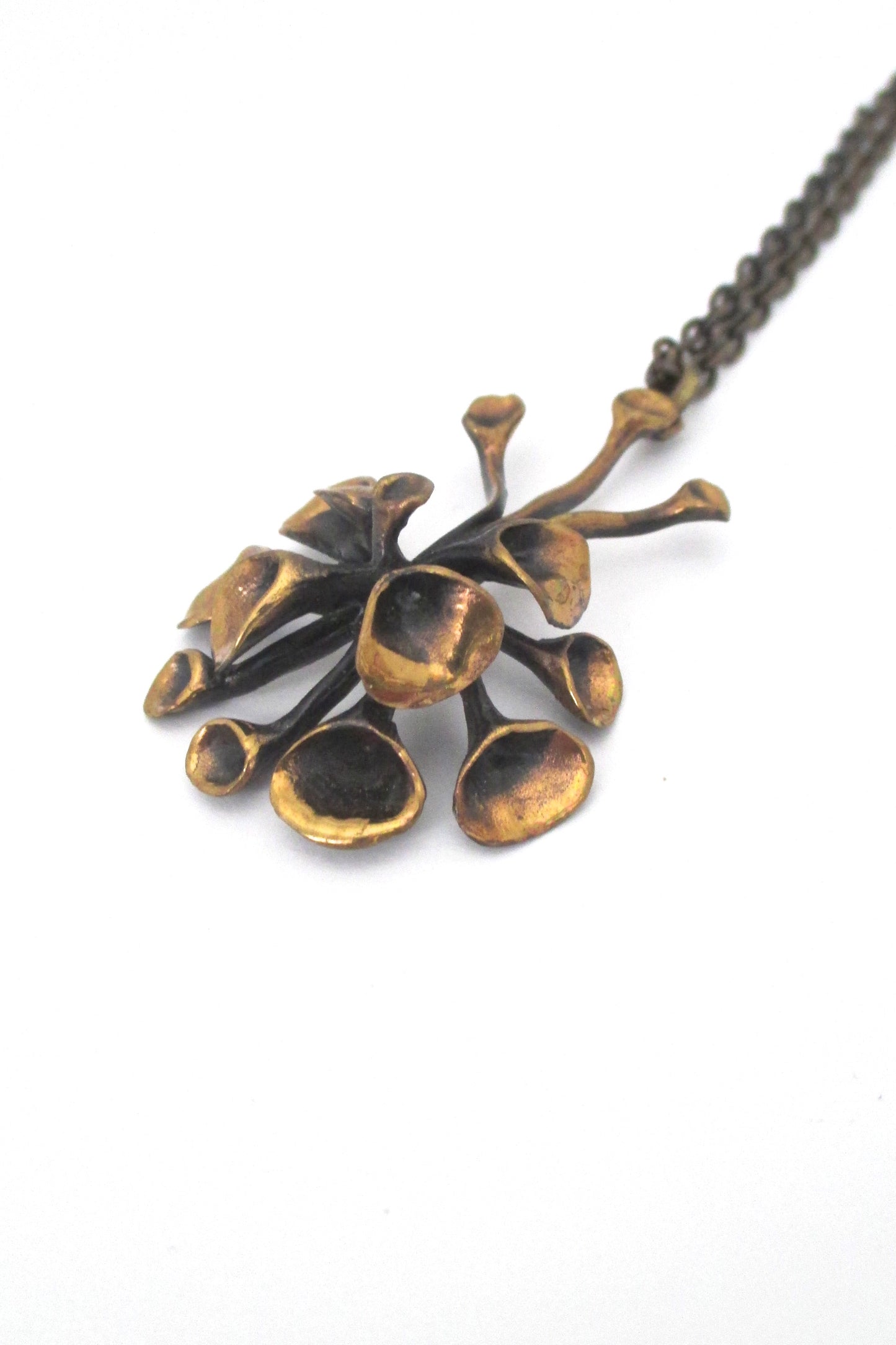 Hannu Ikonen vintage bronze 'reindeer moss' pendant necklace