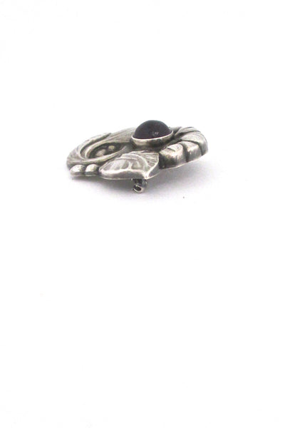 profile Georg Jensen Denmark vintage silver amethyst brooch designed by Georg Jensen ca. 1908